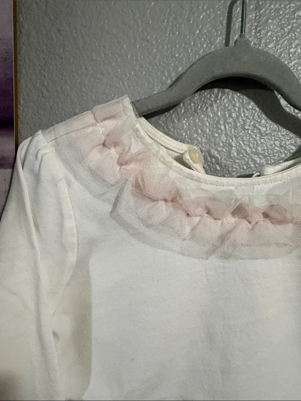 Janie and Jack size 6 girls long sleeve t shirt white gently used
